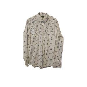 Fantastic Beasts by Hot Topic Mens White Casual Button Front Shirt Size Large